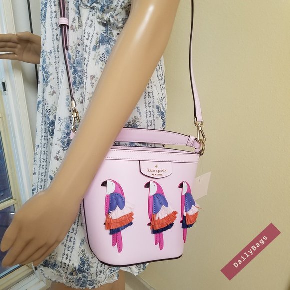 KATE SPADE PIPPA FLOCK PARTY CROSSBODY BUCKET - Picture 3 of 12